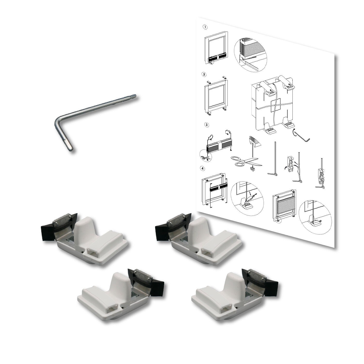 Premium Universal Klemmträger Plissee PVC-Fenster ohne Bohren Klemm-Montage